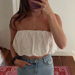 ZARA cropped strapless bubble top